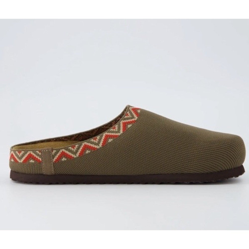 New Cushionaire Swiss Knit Molded Footbed Cork Clog Brown Womens Size 6
